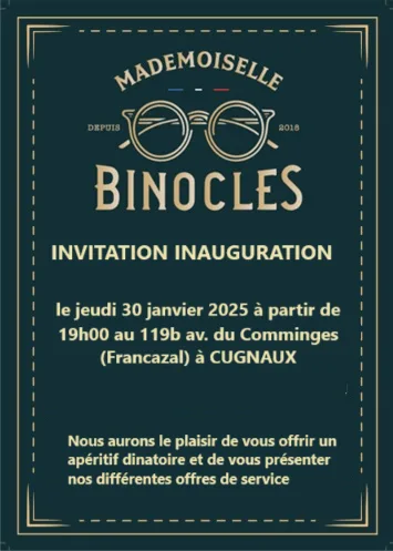 Inauguration - MADEMOISELLE BINOCLES CUGNAUX