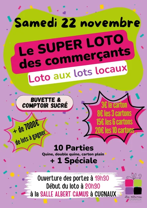 Le SUPER LOTO des commerçants - Le loto aux lots locaux !